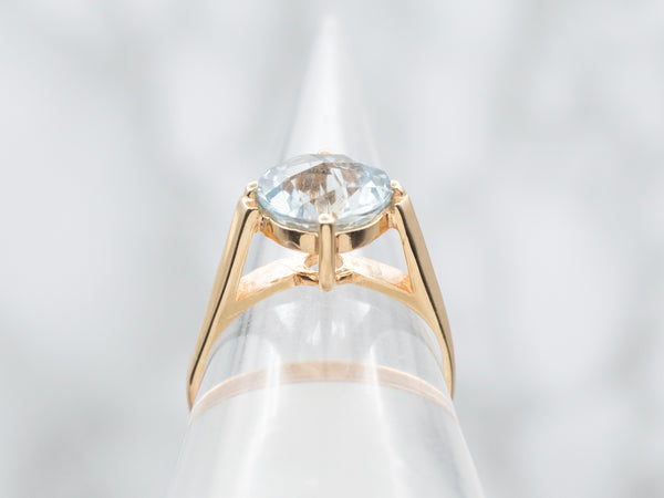 High Profile Aquamarine Solitaire Ring - Market Square Jewelers