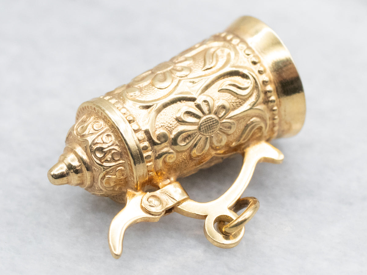 Floral Beer Stein Charm with Opening Lid