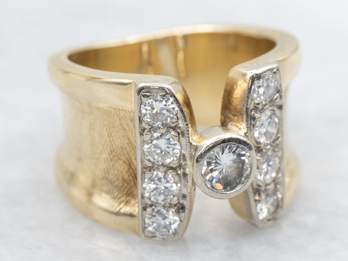 Modernist Gold Diamond Band