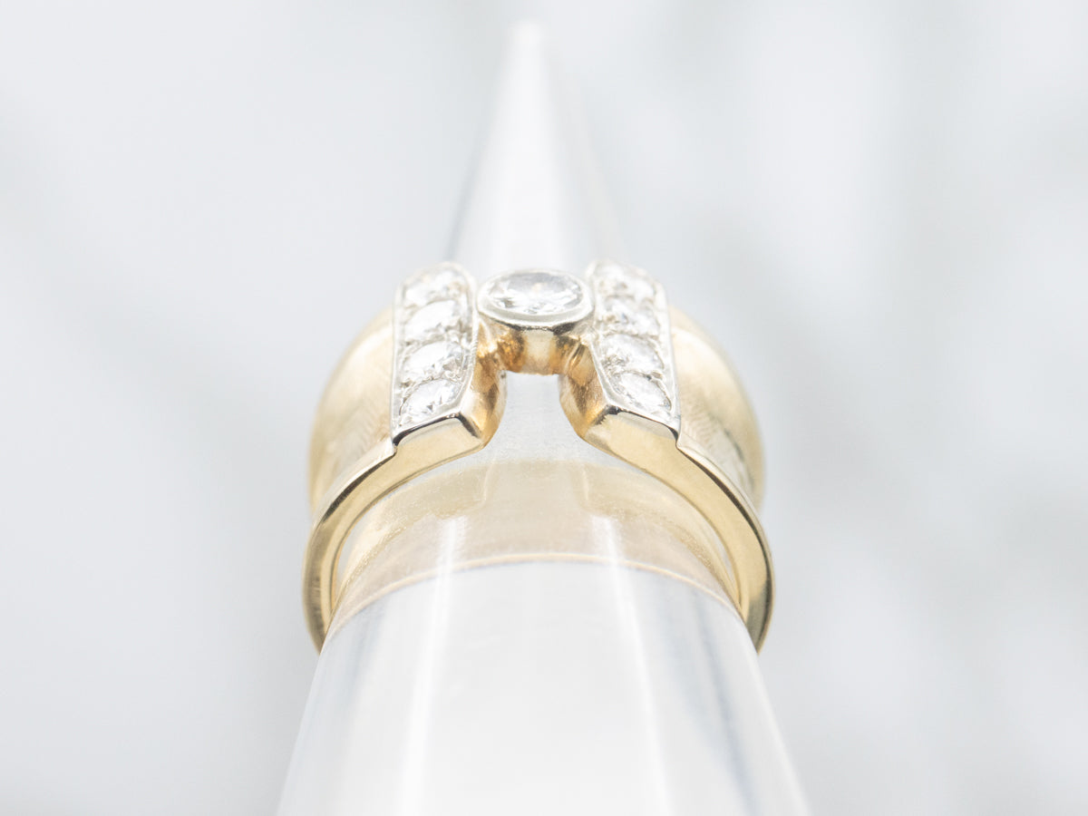 Modernist Gold Diamond Band
