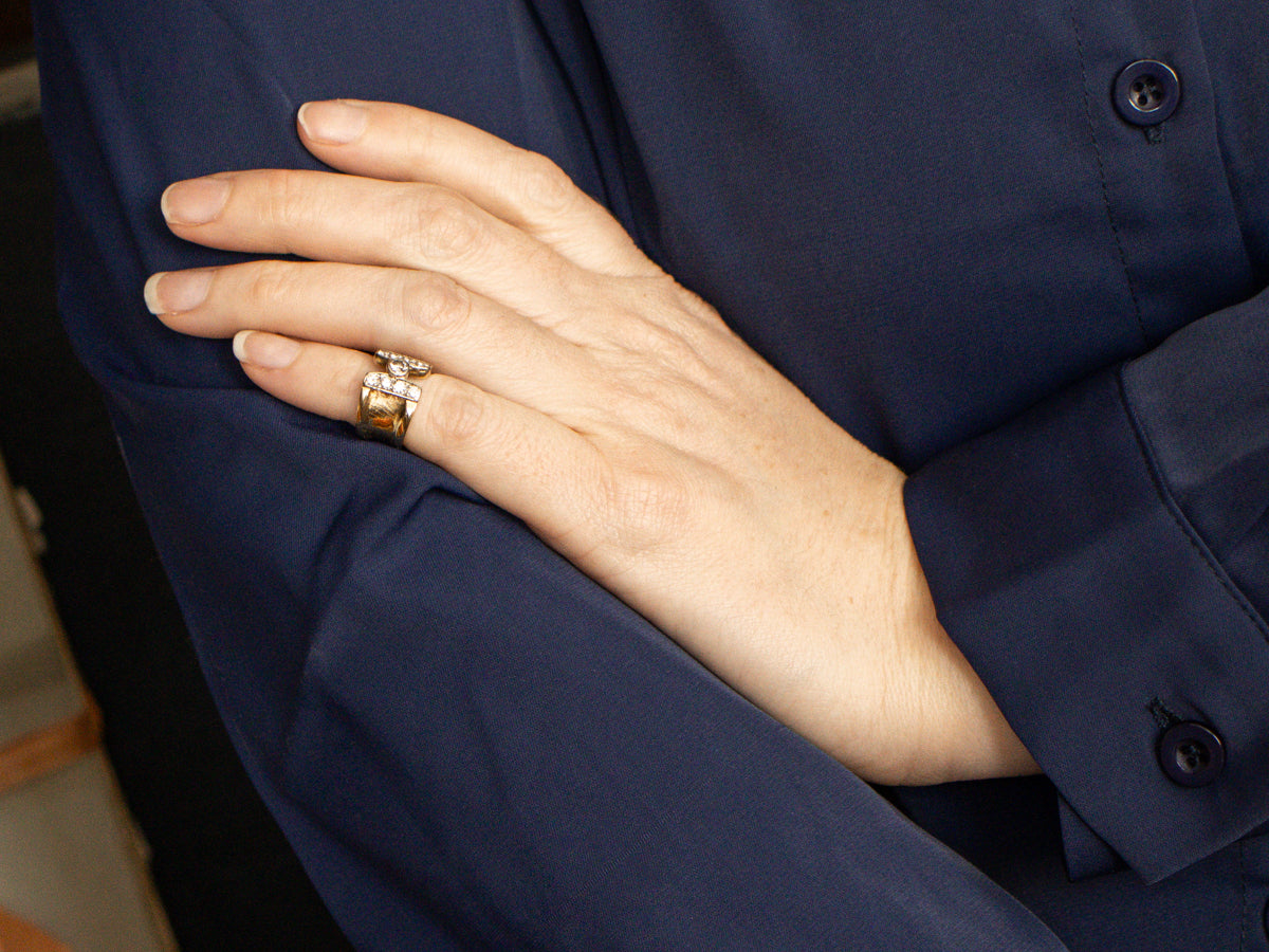 Modernist Gold Diamond Band