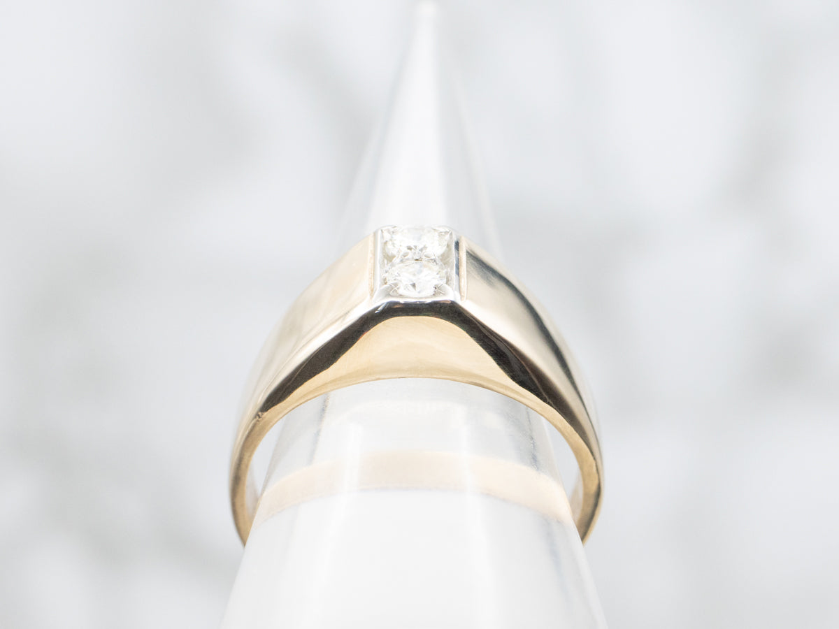 Men's Mid-Century Double Diamond Statement Ring
