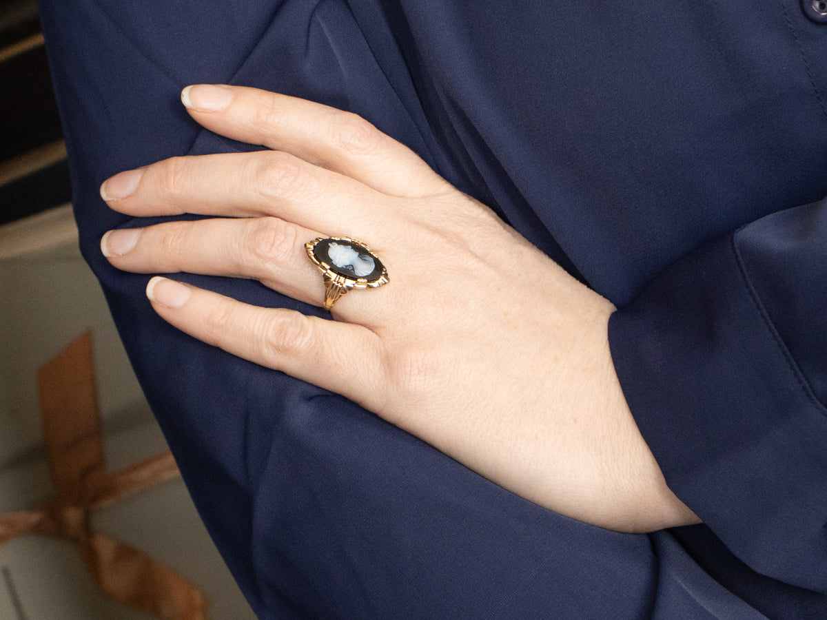 Antique Gold Sardonyx Cameo Ring