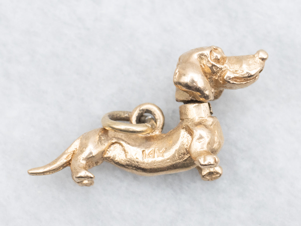 Dachshund Charm with Moving Bobble Head