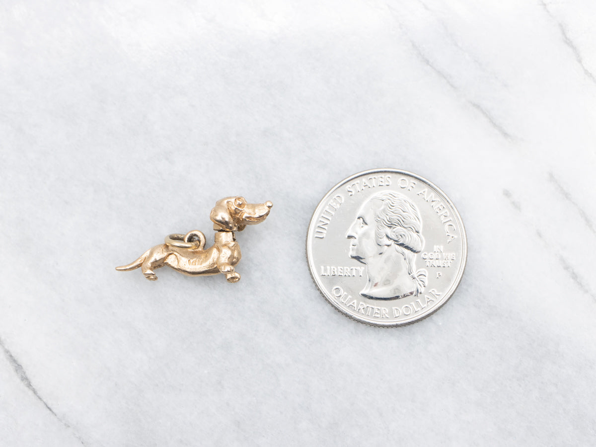 Dachshund Charm with Moving Bobble Head