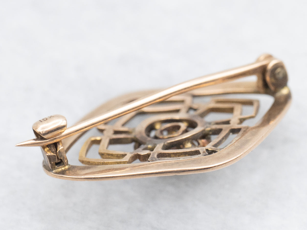 Victorian Old Mine Cut Diamond Floral Brooch