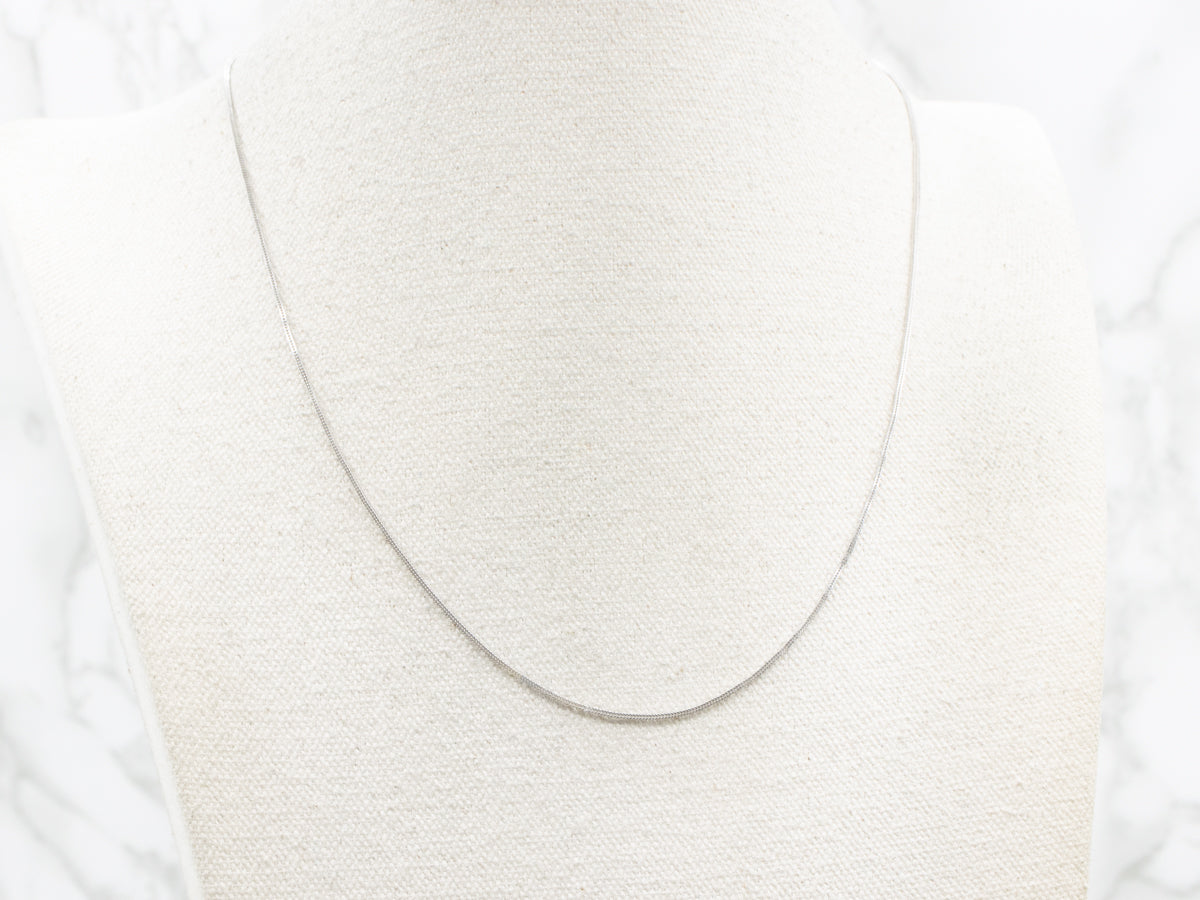 Squared White Gold Wheat Link Chain