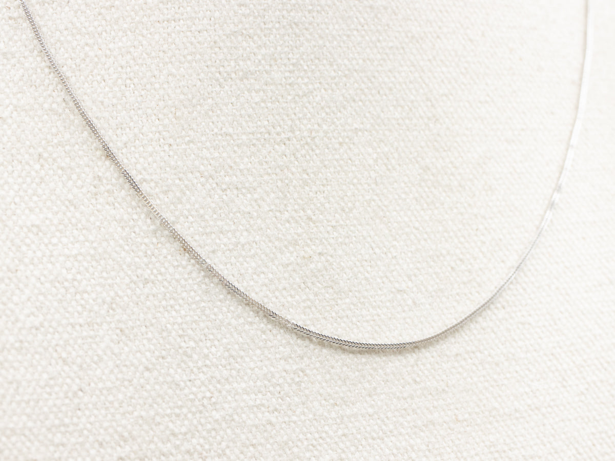 Squared White Gold Wheat Link Chain