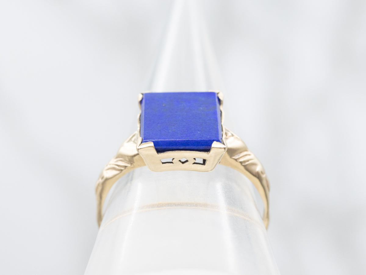 Vintage Gold 1940s Lapis Ring
