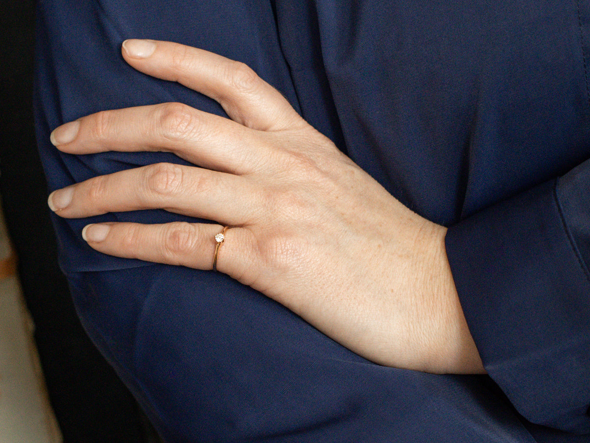 Antique Old Mine Cut Diamond Solitaire Engagement Ring