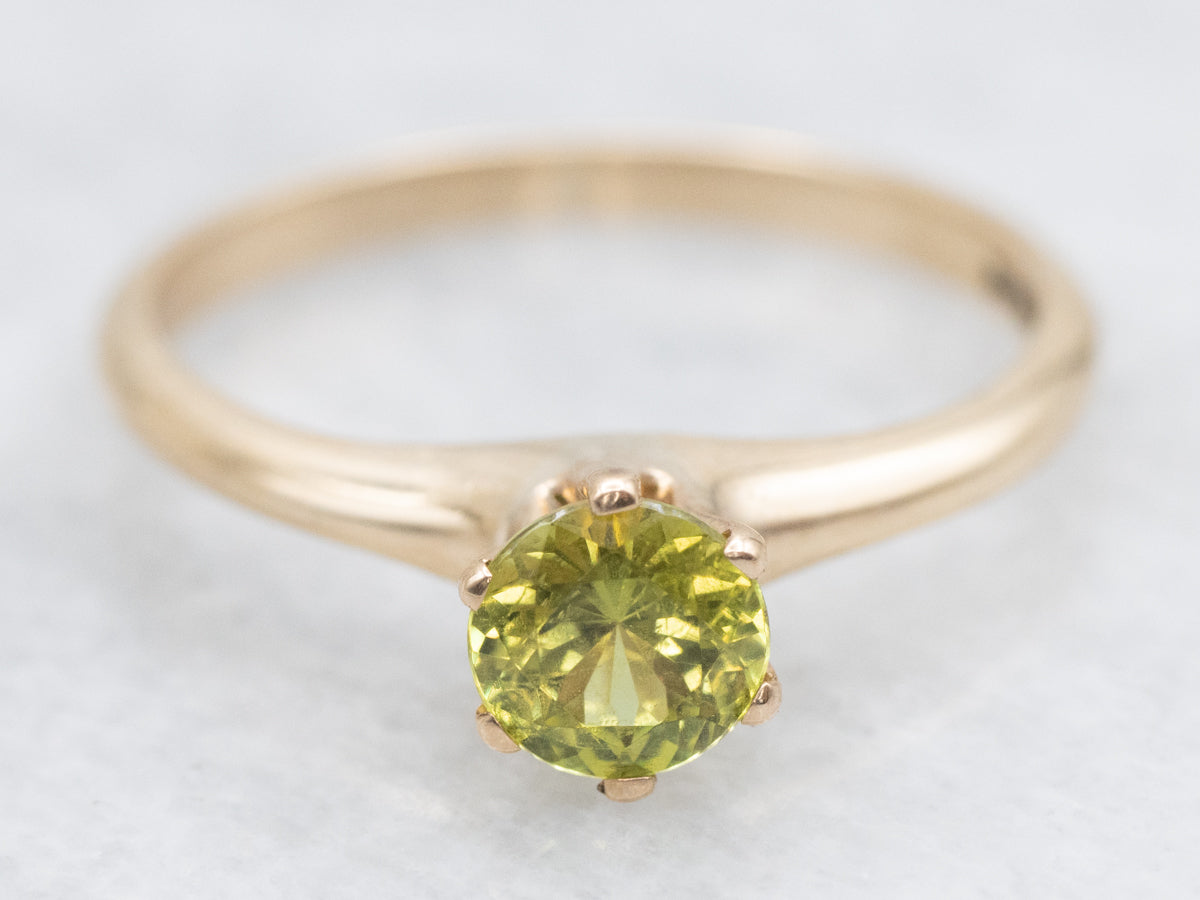 Mali Garnet and Gold Solitaire Ring
