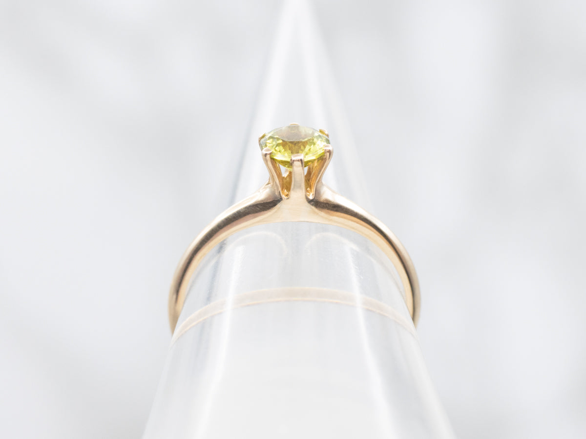 Mali Garnet and Gold Solitaire Ring