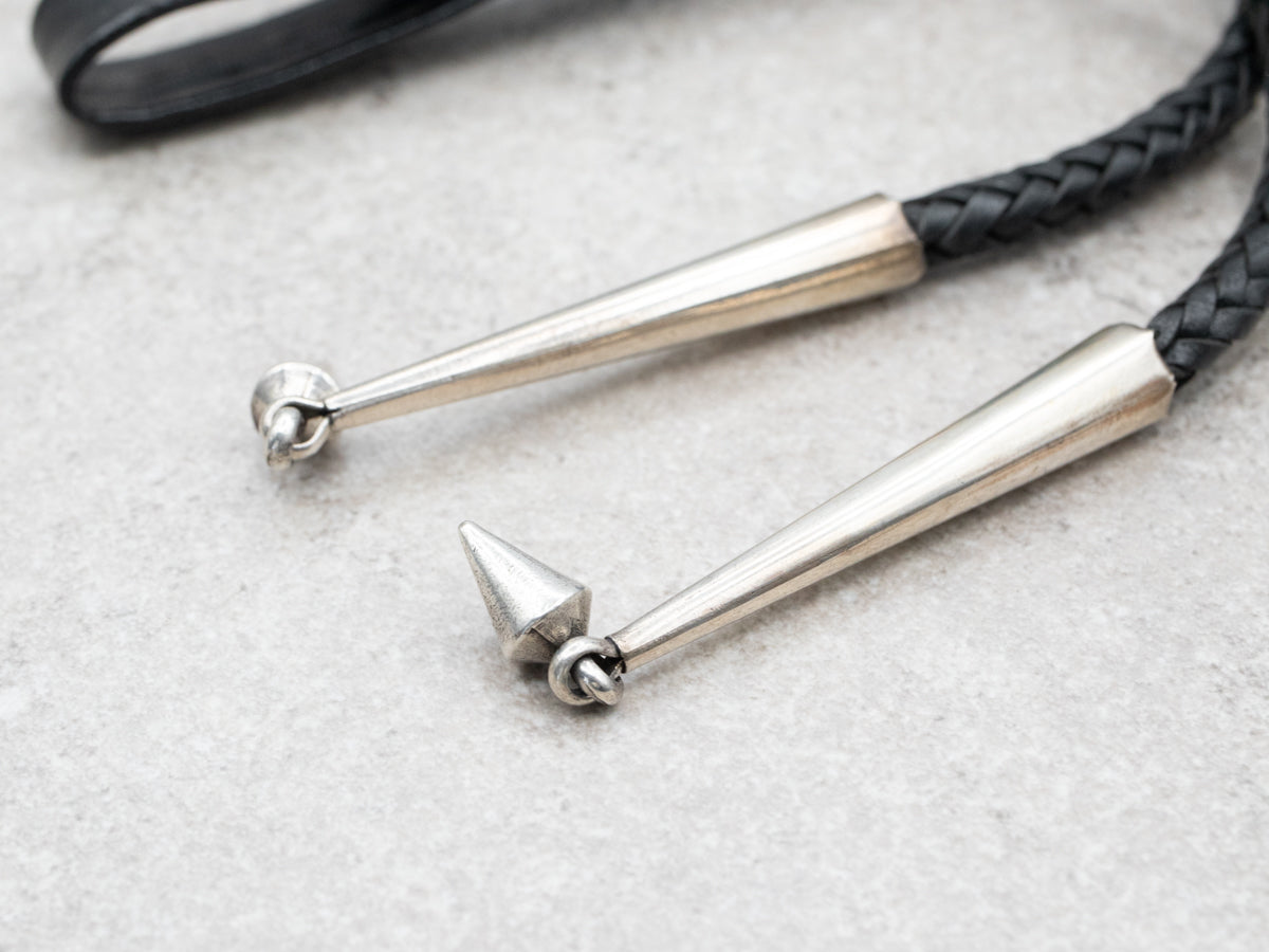 Southwest Style Faux Bear Claw Turquoise and Coral Bolo Tie