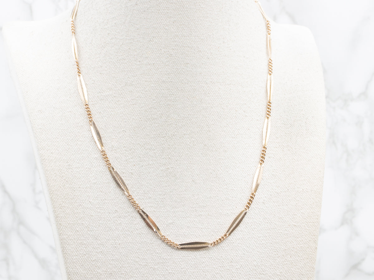 Curb and Open Oval Link Pocket Watch Chain