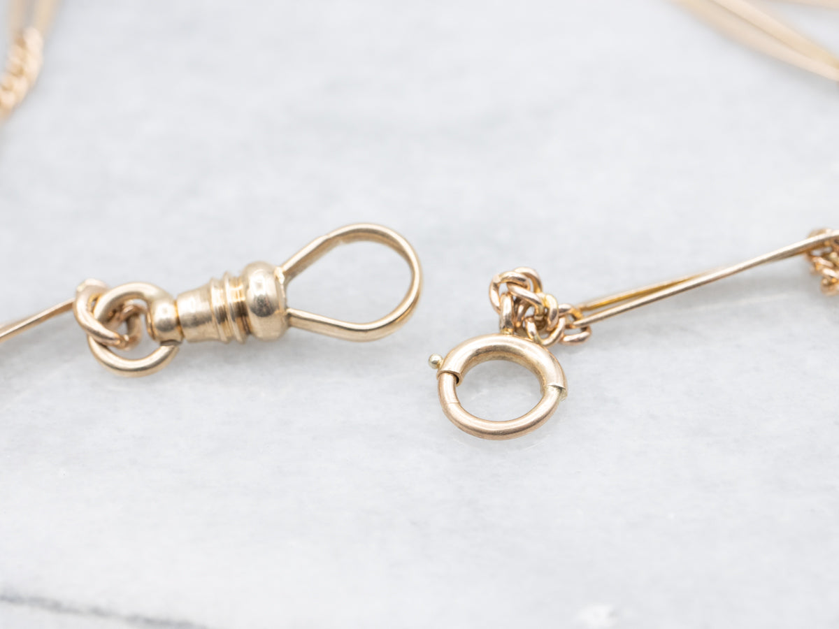 Curb and Open Oval Link Pocket Watch Chain