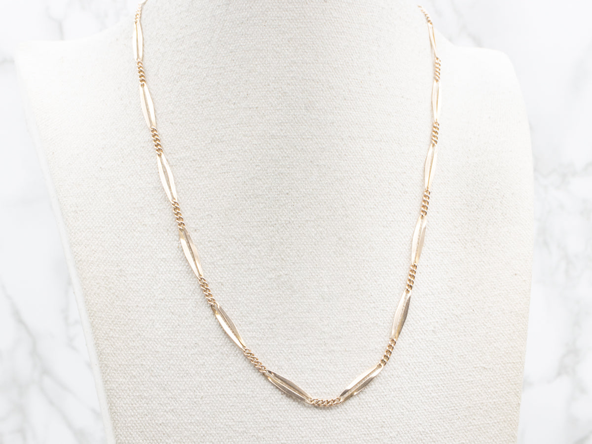 Curb and Open Oval Link Pocket Watch Chain