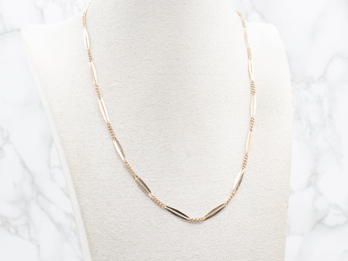 Curb and Open Oval Link Pocket Watch Chain