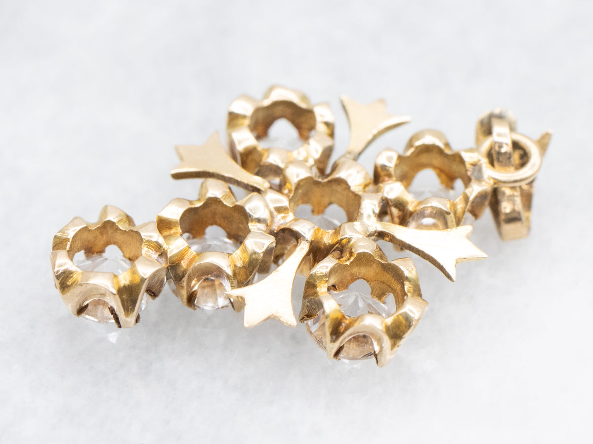 Vintage Ornate Synthetic Spinel Cross Pendant