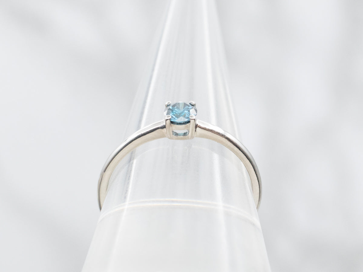 Enhanced Blue Diamond Solitaire Ring