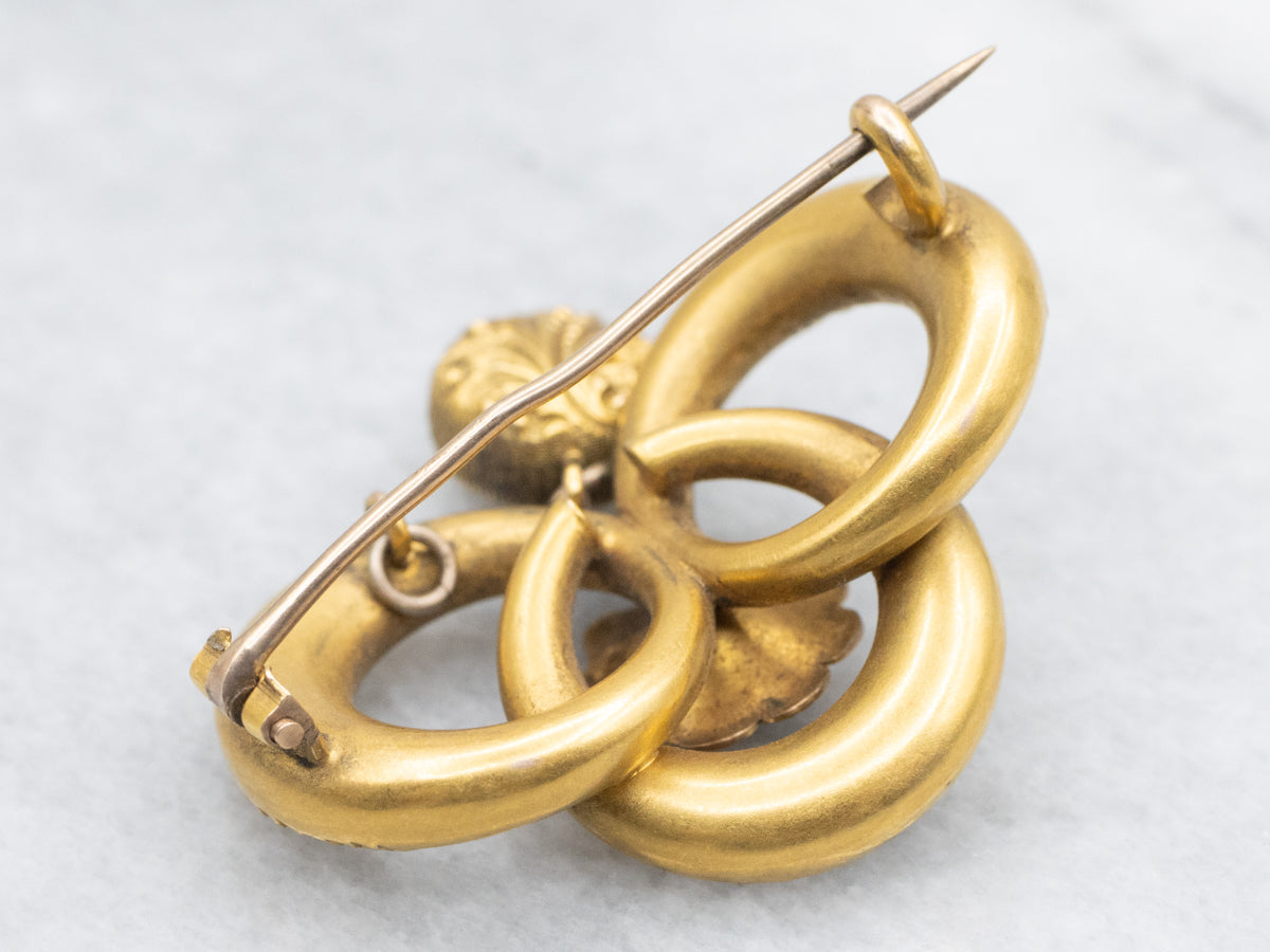 Floral Victorian Bloomed Gold Brooch