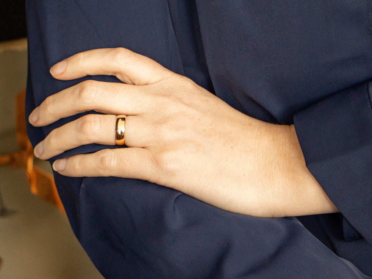 James and Ella Antique Rose Gold Nov 18, 1885 Wedding Band