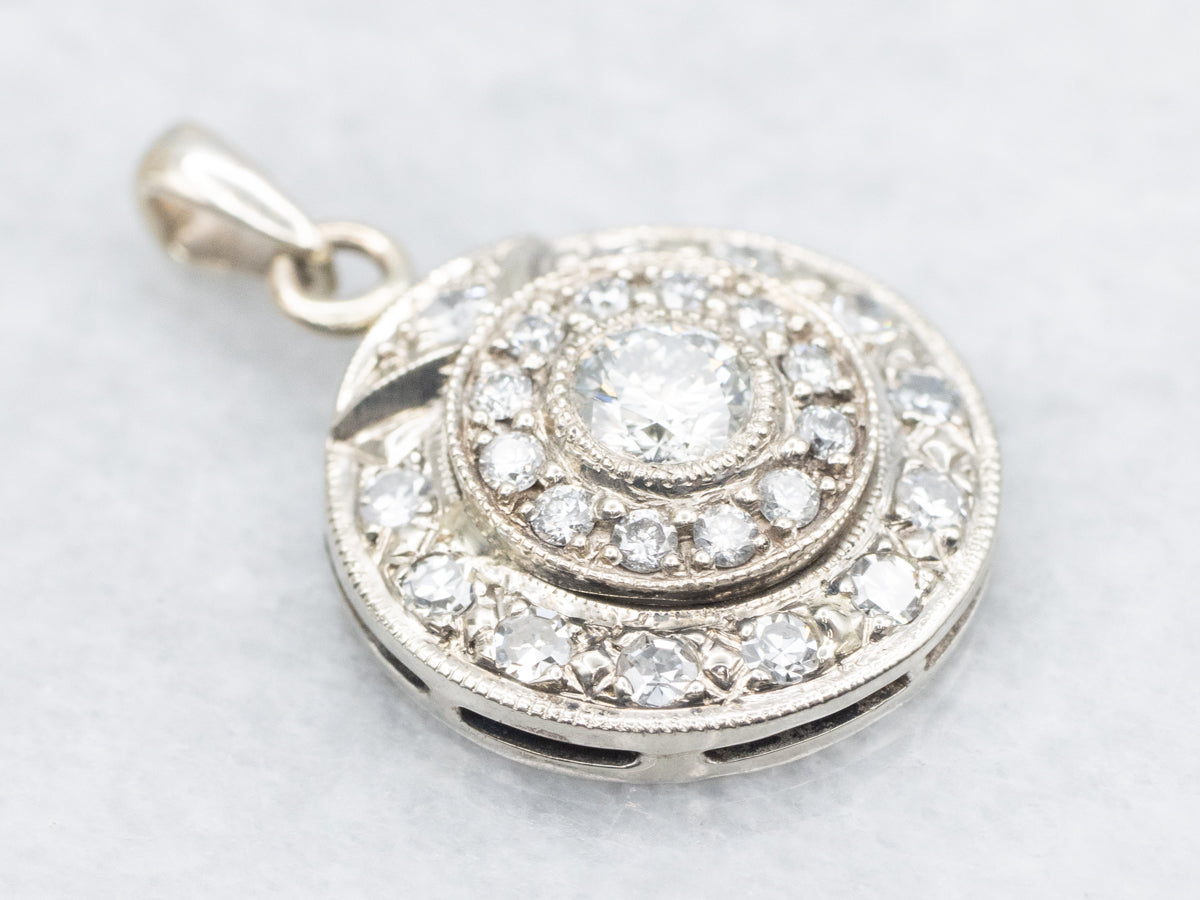 Sparkling Diamond Double Halo Pendant