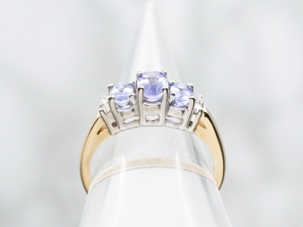 Sparkling Tanzanite and Diamond Ring