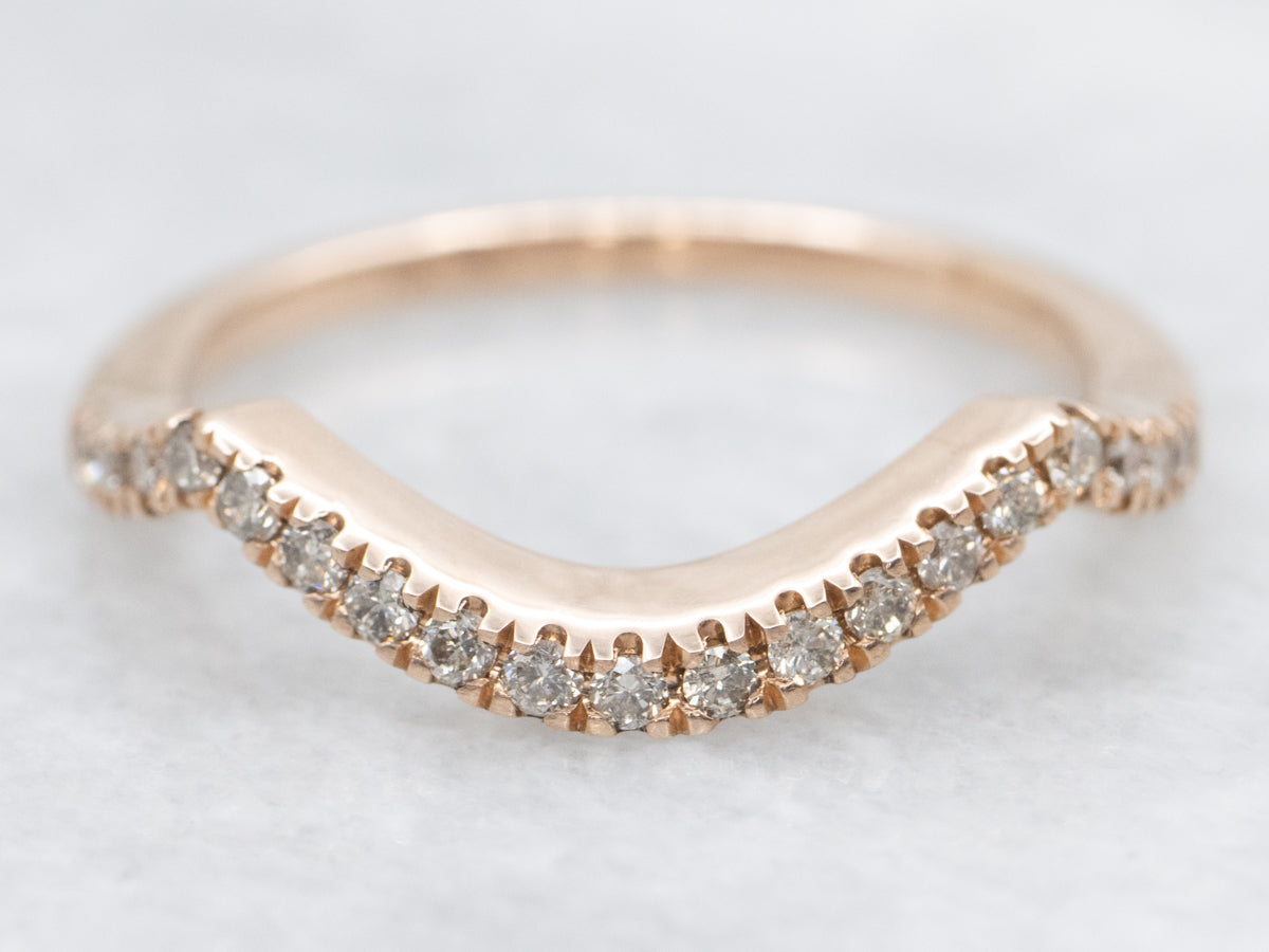 Rose Gold Diamond Curved Guard Band