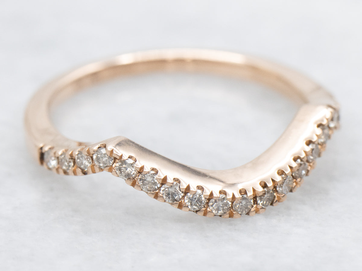 Rose Gold Diamond Curved Guard Band