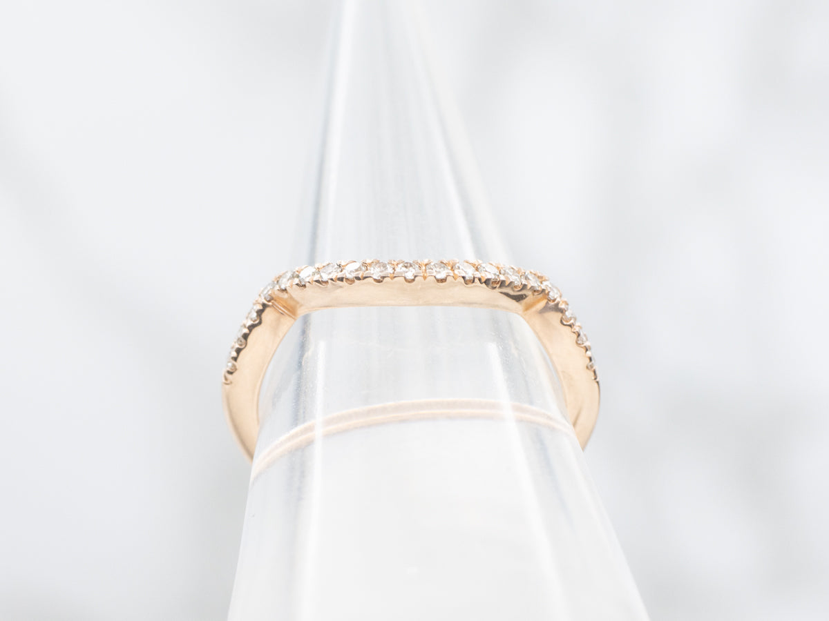 Rose Gold Diamond Curved Guard Band