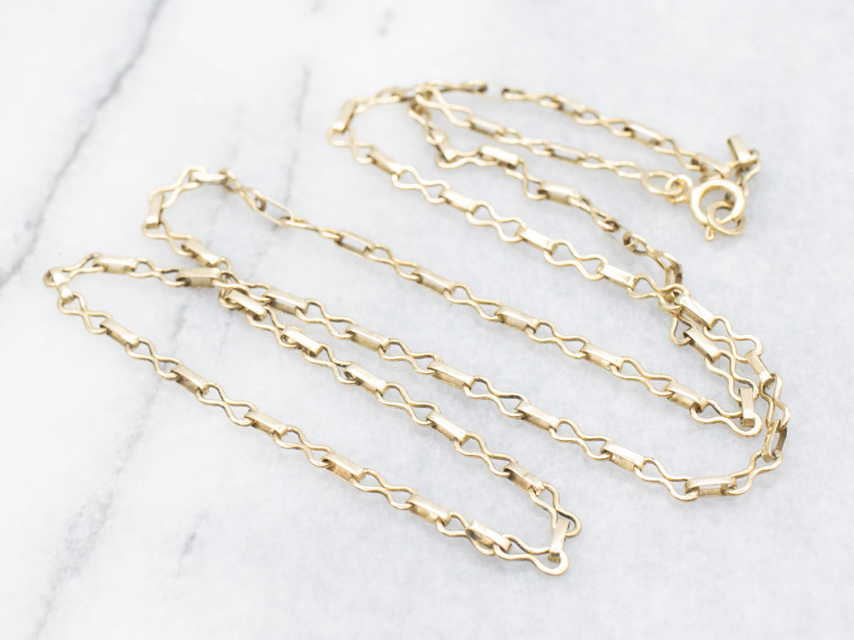 Gold Infinity Link Chain with Spring Ring Clasp