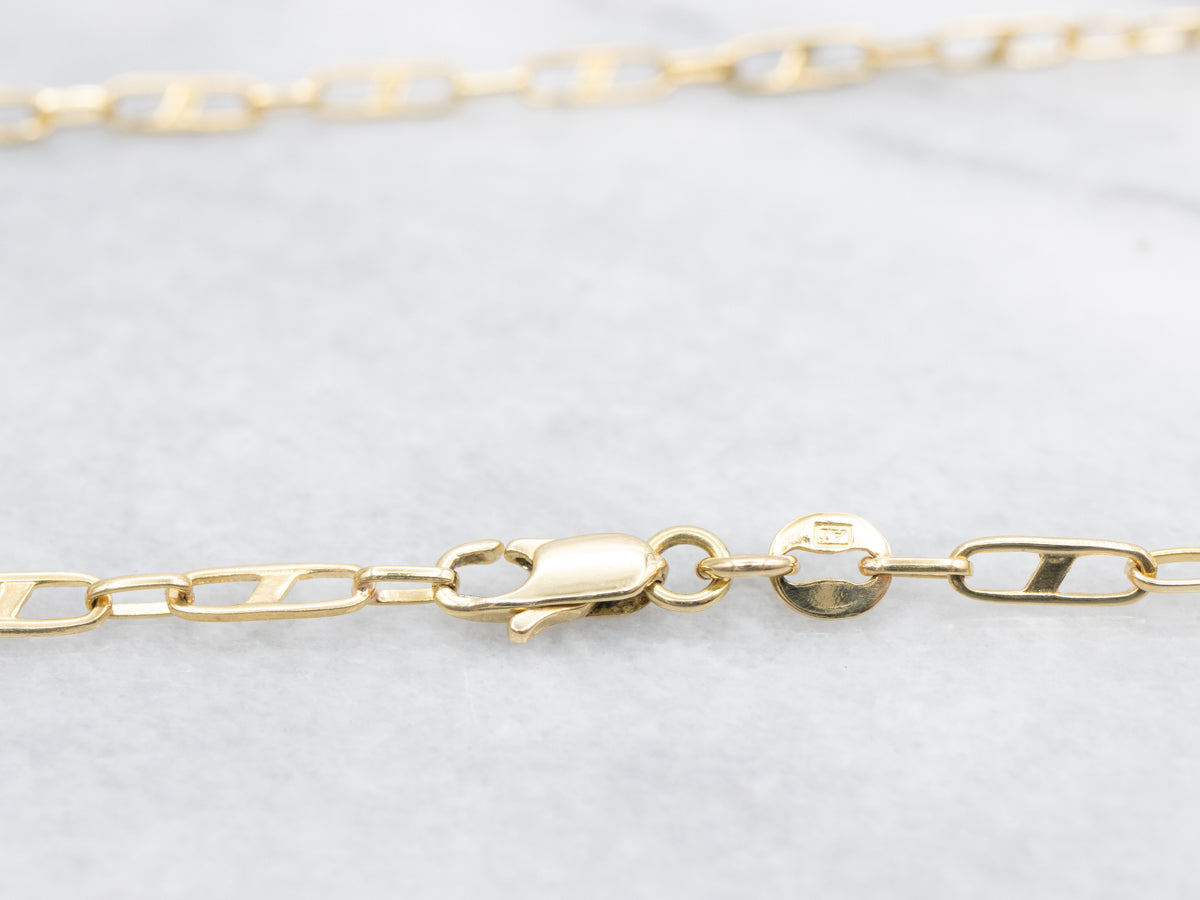 Long Italian Gold Mariner Link Chain with Lobster Clasp
