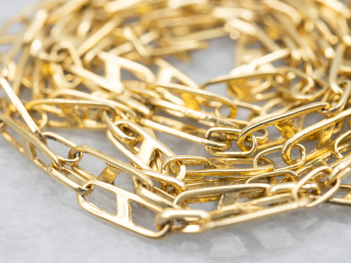 Long Italian Gold Mariner Link Chain with Lobster Clasp