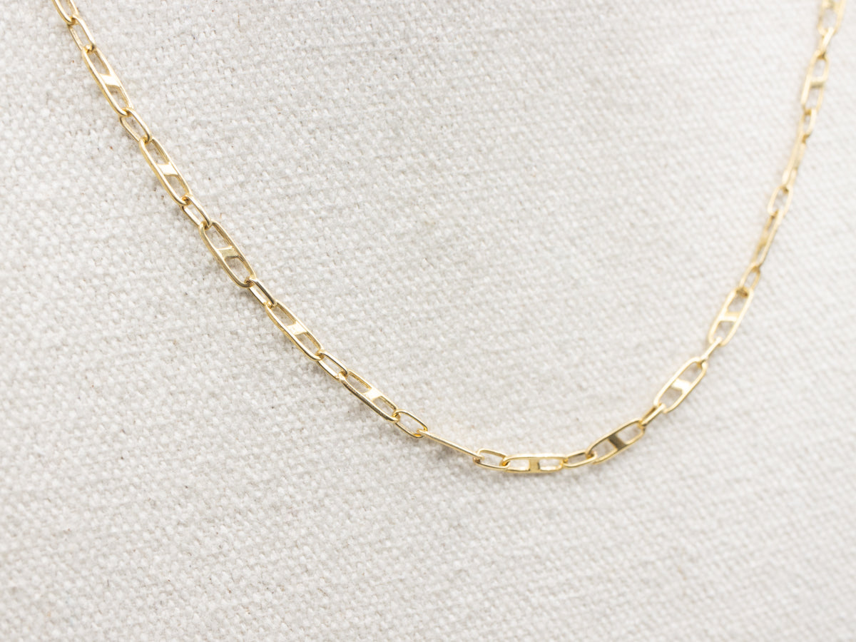 Long Italian Gold Mariner Link Chain with Lobster Clasp