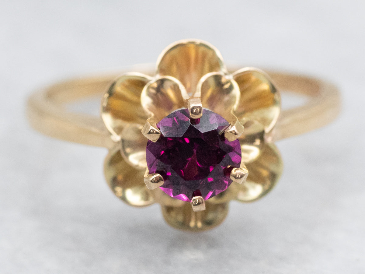 Buttercup Rhodolite Garnet Solitaire Ring