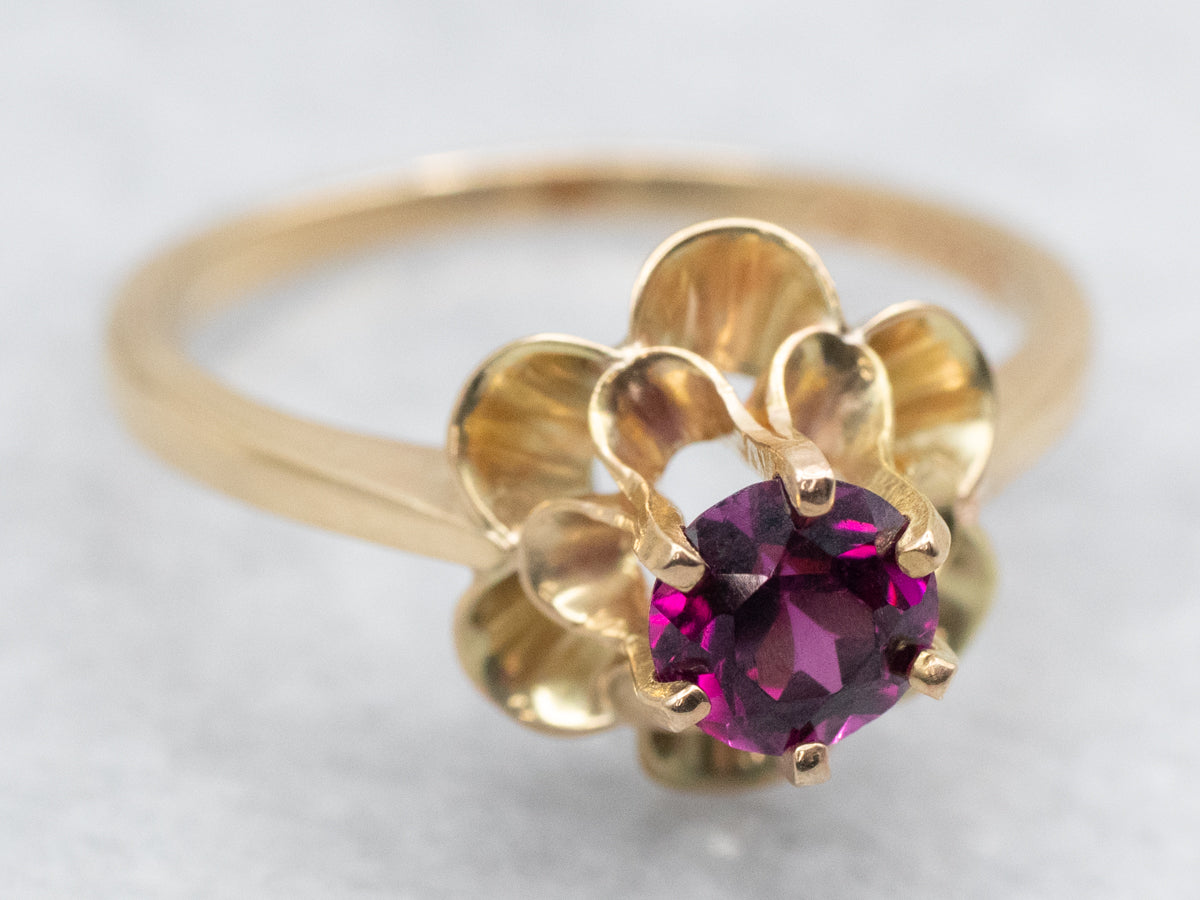 Buttercup Rhodolite Garnet Solitaire Ring