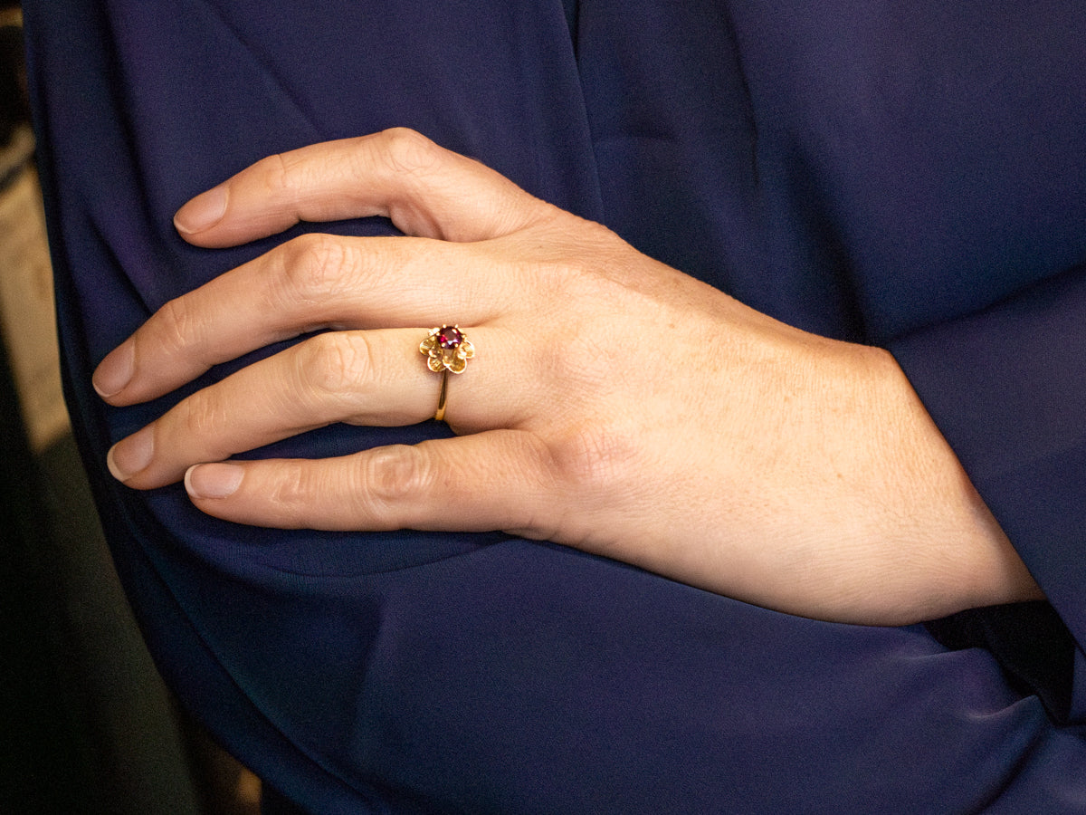 Buttercup Rhodolite Garnet Solitaire Ring