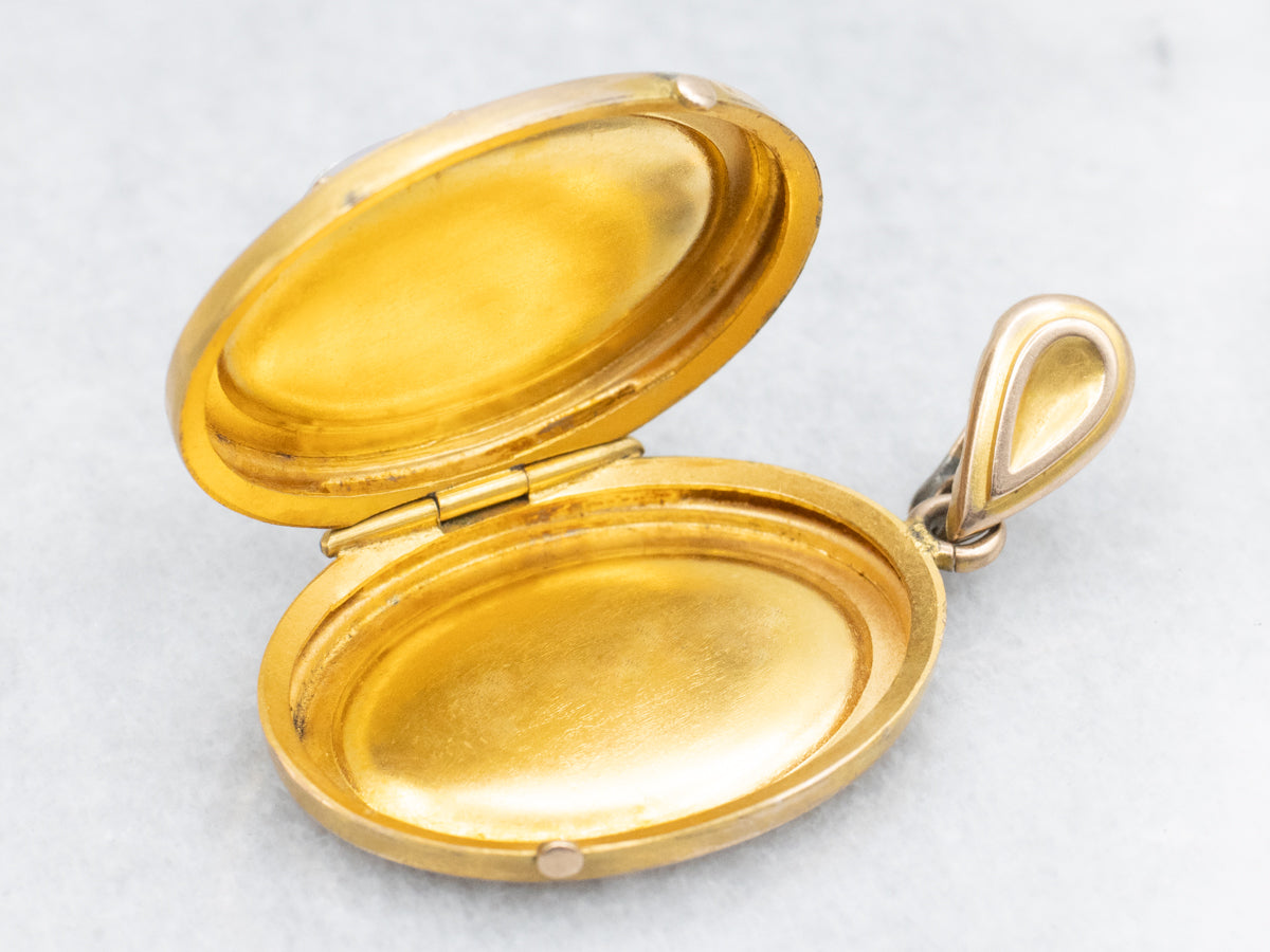 Antique Bloomed Gold Sardonyx Cameo Etruscan Revival Locket