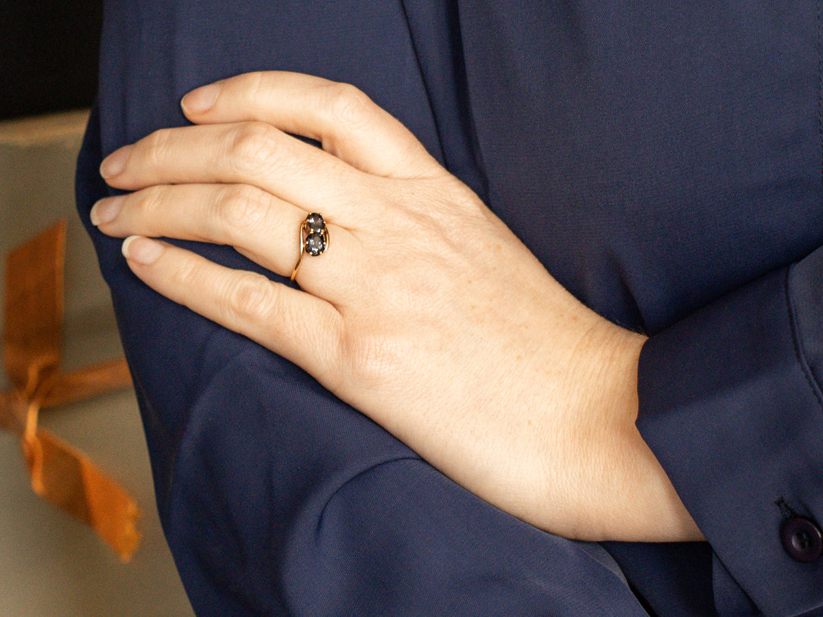 Color Change Spinel Bypass Ring