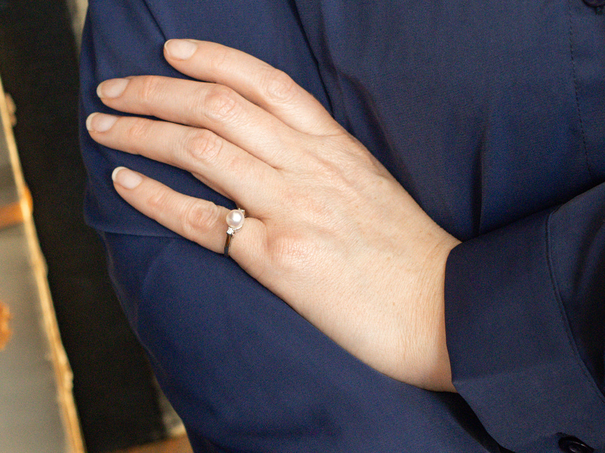 Pearl and Diamond Ring