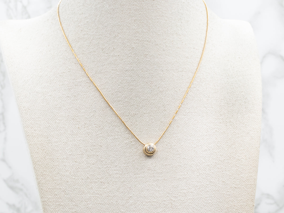 Bezel Set Diamond Pendant Necklace