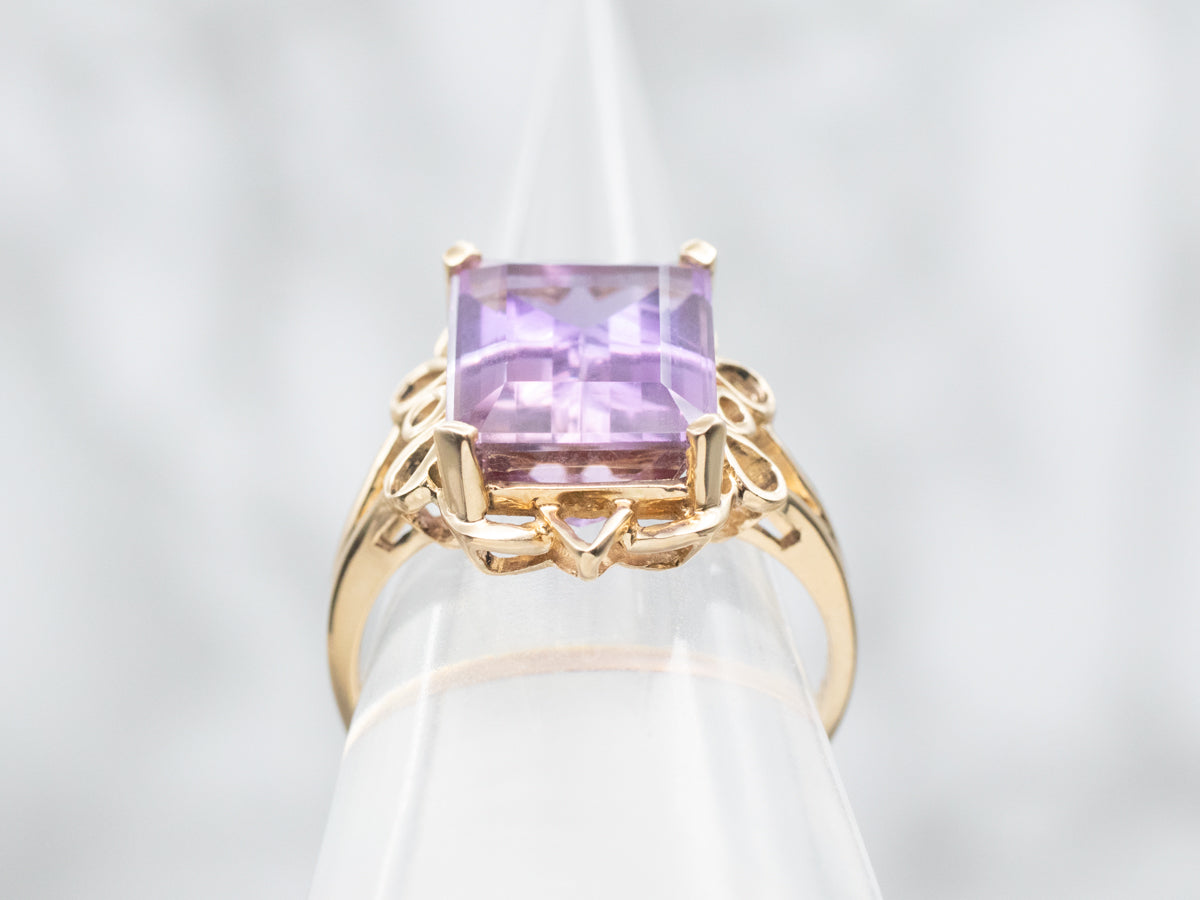 Ametrine Cocktail Ring in Looping Gold Frame