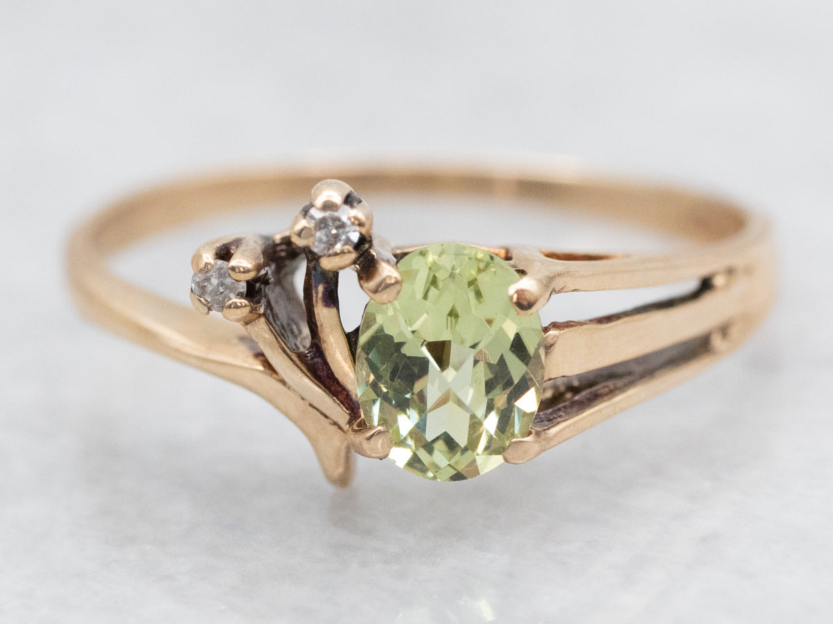 Vintage Mali Garnet and Diamond Ring