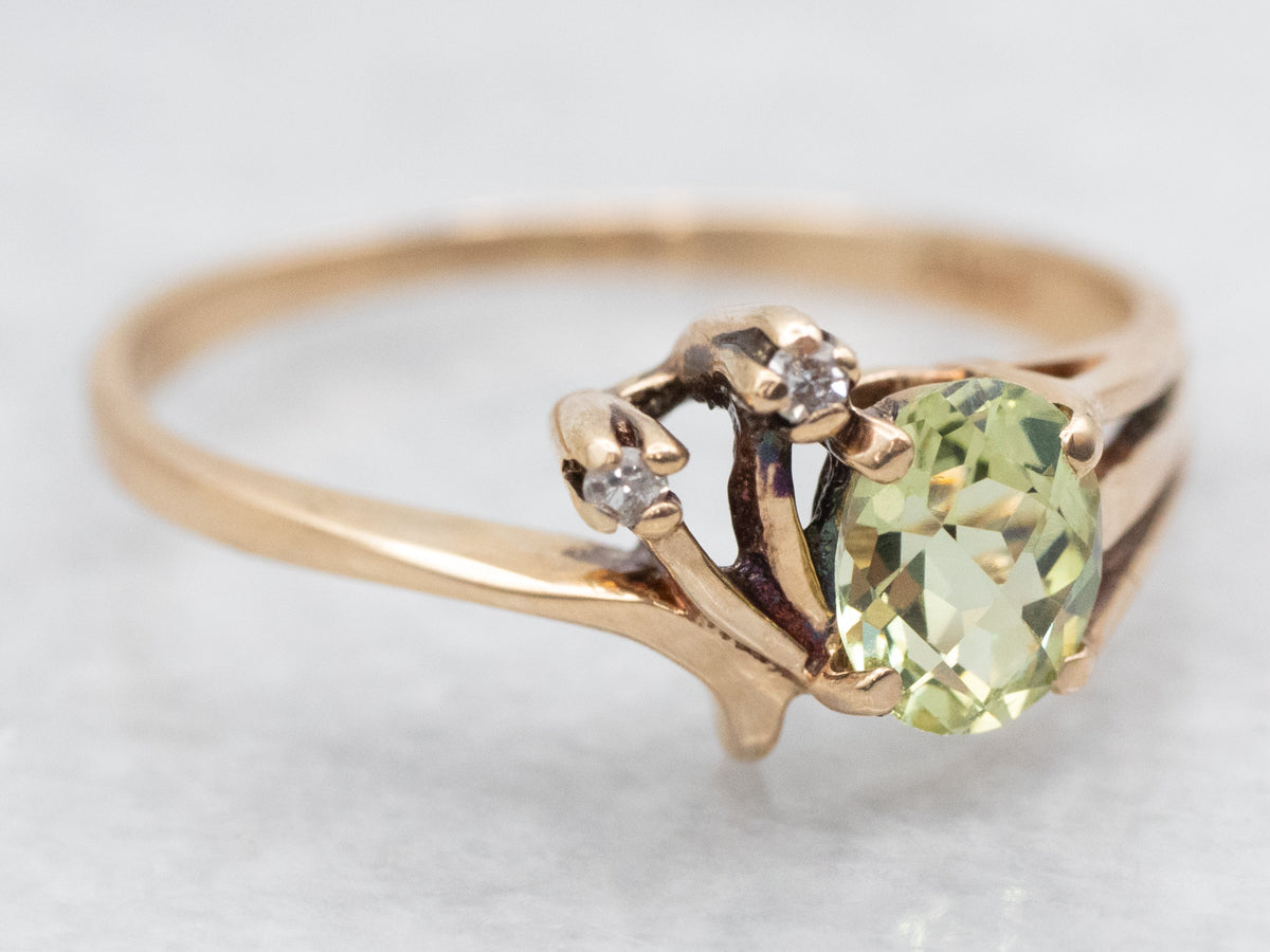 Vintage Mali Garnet and Diamond Ring