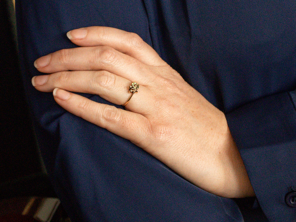 Vintage Mali Garnet and Diamond Ring