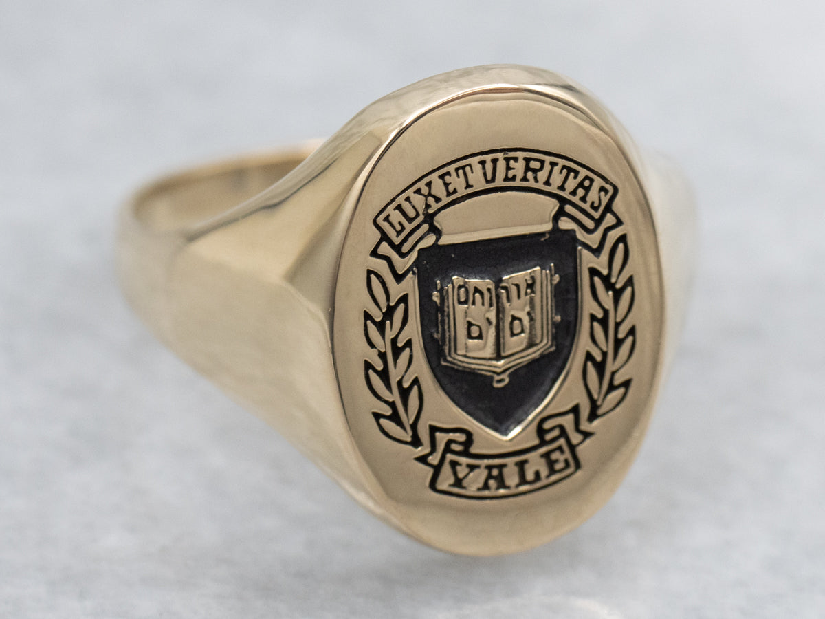 Vintage Gold Yale University Signet Ring