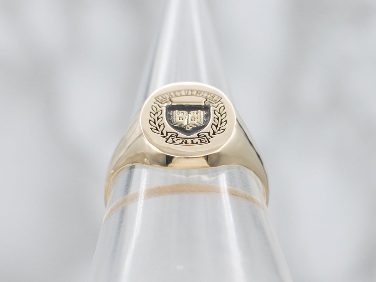 Vintage Gold Yale University Signet Ring