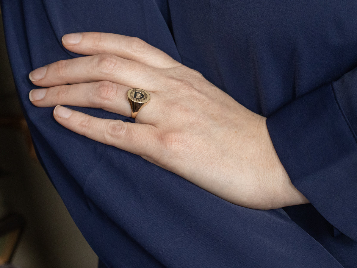 Vintage Gold Yale University Signet Ring