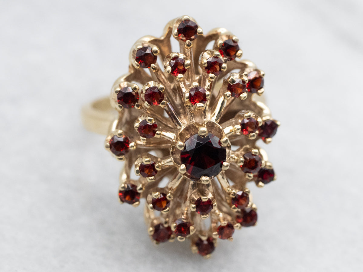 Vintage Garnet Cluster Cocktail Ring