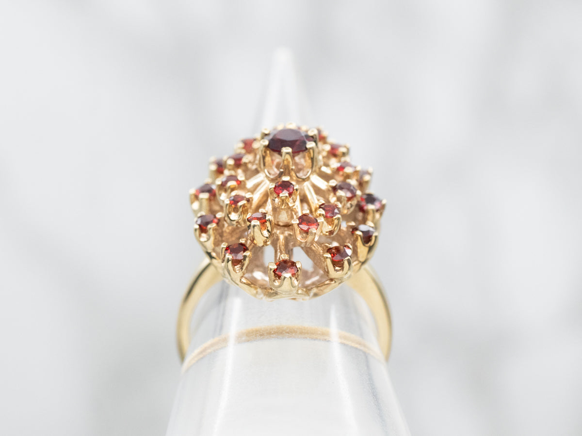 Vintage Garnet Cluster Cocktail Ring